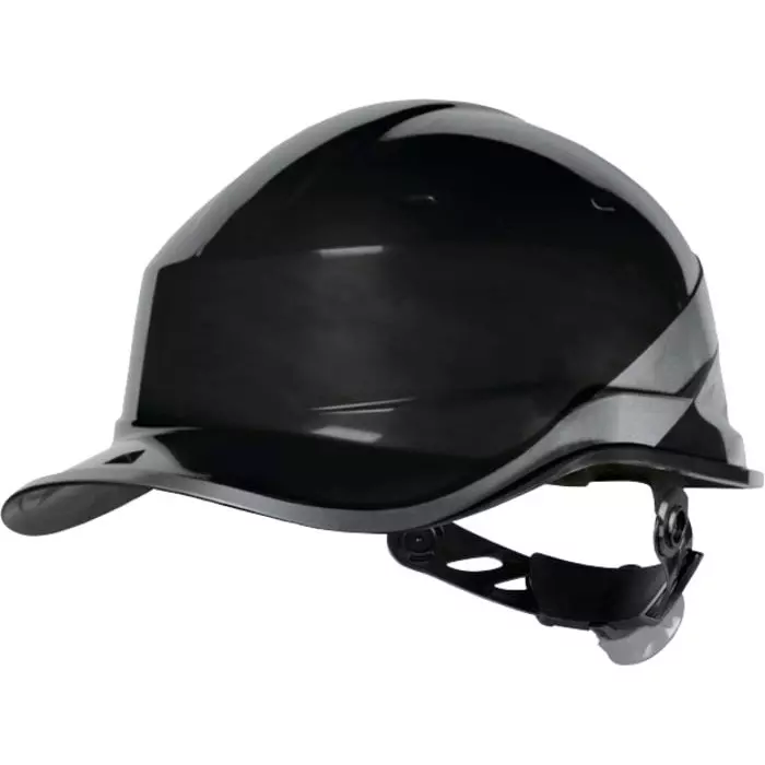 Delta Plus DIAM5 Black Safety Helmet with Chin Strap Adjustable, DIAM5NO