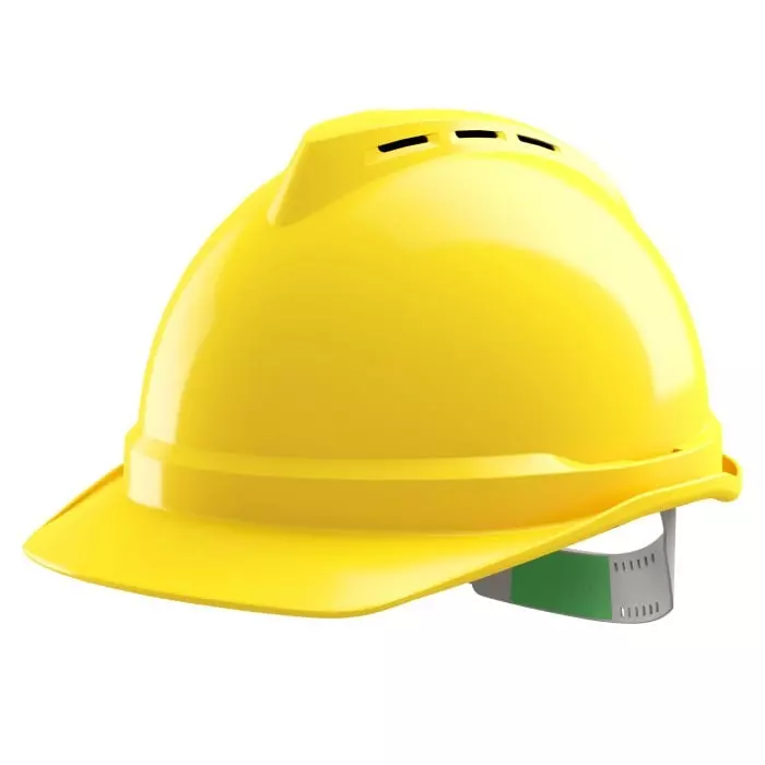 MSA Safety V-Gard 500 Yellow Safety Helmet Adjustable Ventilated, GV421-0000000-000
