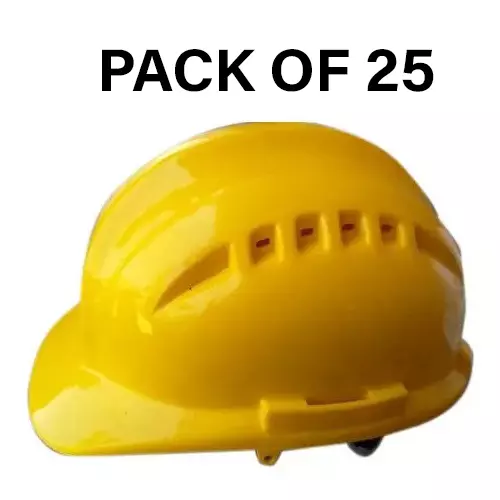Safe Dot Air Boss Safety Helmet withotut Ratchet Adjustable 4 Point Cradle 3 Holes HDPE 345 g Assorted for Industrial and Factory Use, (Pack of 25 Pcs)
