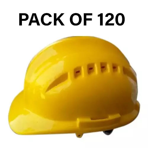 Safe Dot Air Boss Safety Helmet withotut Ratchet Adjustable 4 Point Cradle 3 Holes HDPE 345 g Assorted for Industrial and Factory Use, (Pack of 120 Pcs)
