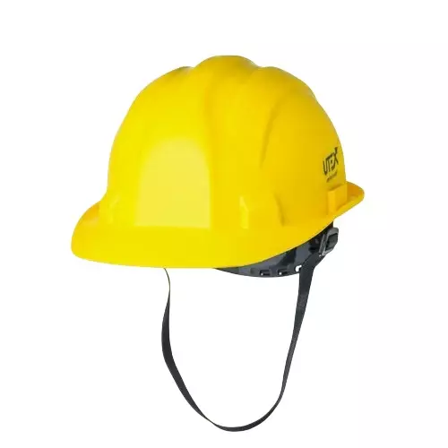 UTEX Atron Safety Helmet Yellow Free Size LDPE Pin-Lock for Industrial Use, HD301 (Pack of 24 Pcs)