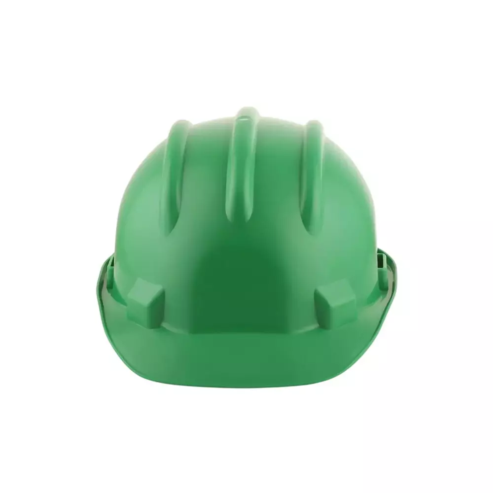 karam-ratchet-type-safety-helmet-with-protective-peak-280-x-220-x-180-mm-size-polypropylene-co-polymer-hybrid-green-for-industrial-use-pn521