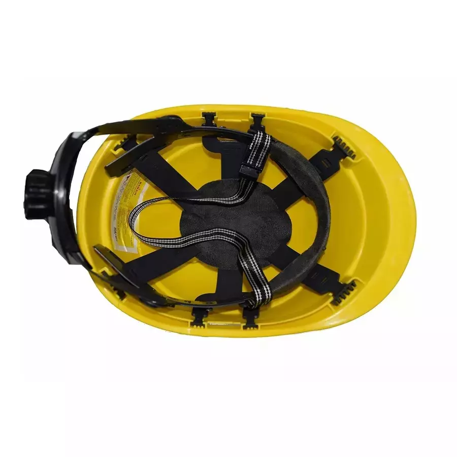 Karam Protective Peak HDPE Safety Helmet with Ratchet Type Adjustment Yellow, PN-542 (Pack of 3)