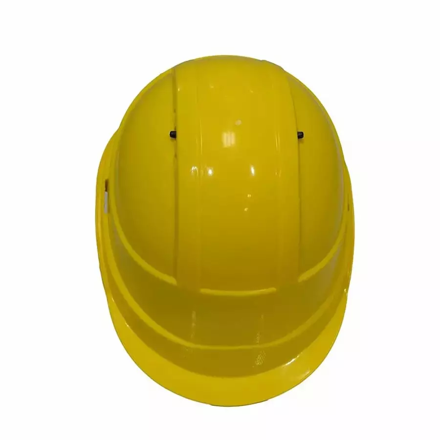 Karam Protective Peak HDPE Safety Helmet with Ratchet Type Adjustment Yellow, PN-542 (Pack of 3)