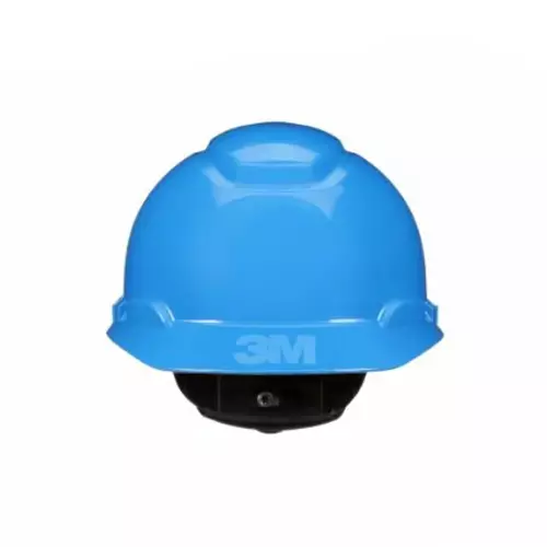 3M SecureFit Series Safety Helmet 4 Point Ratchet Type Unvented HDPE Blue Free Size, H-703SFR-UV