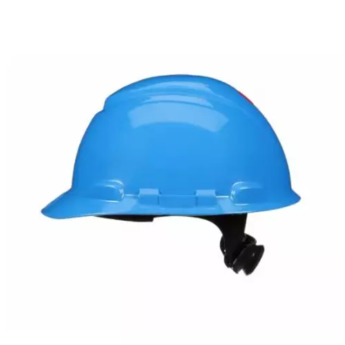 3M SecureFit Series Safety Helmet 4 Point Ratchet Type Unvented HDPE Blue Free Size, H-703SFR-UV