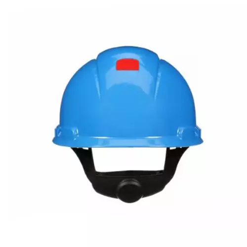 3M SecureFit Series Safety Helmet 4 Point Ratchet Type Unvented HDPE Blue Free Size, H-703SFR-UV