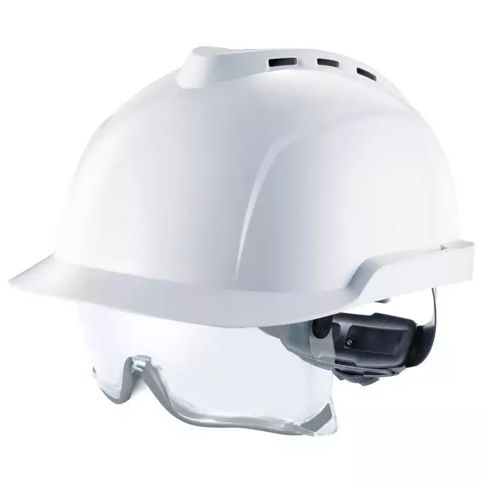 MSA Safety V-Gard 930 White Safety Helmet Adjustable Ventilated, GVC1A-0000000-000