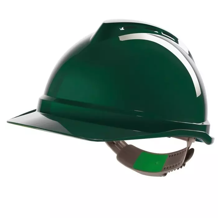 MSA Safety V-Gard 500 Green Safety Helmet Adjustable Ventilated, GV441-0000000-000