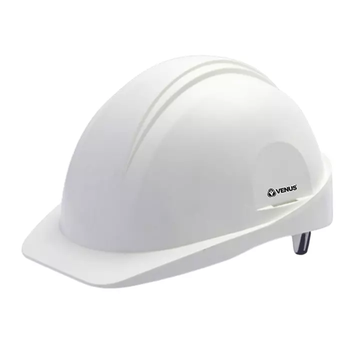 Venus H-4000 Safety Helmet Non-Ventilated Shell Pin-Lock ABS Material White, 18094APR