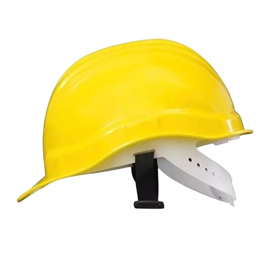 Bombay MS Safety Helmet Plastic Yellow with Nape Adjustable Headband & Standard Chin Strap (Set of 20 Pcs)