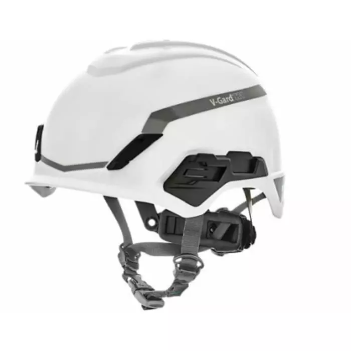 MSA Safety V-Gard H1 White Safety Helmet with Chin Strap Adjustable, 10194791