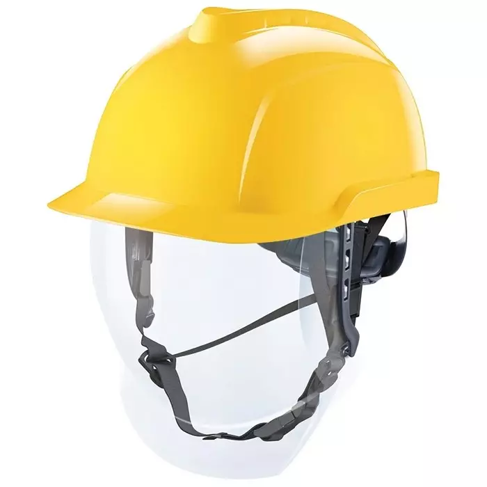 MSA Safety V-Gard 950 Class 1 Yellow Safety Helmet with Chin Strap Adjustable, GVF2A-C0A0000-000