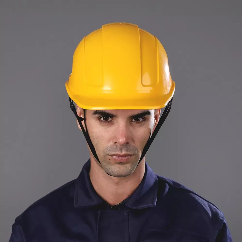 BISON LIFE TorShell Non-Vented Safety Helmet ABS Yellow, HL3221