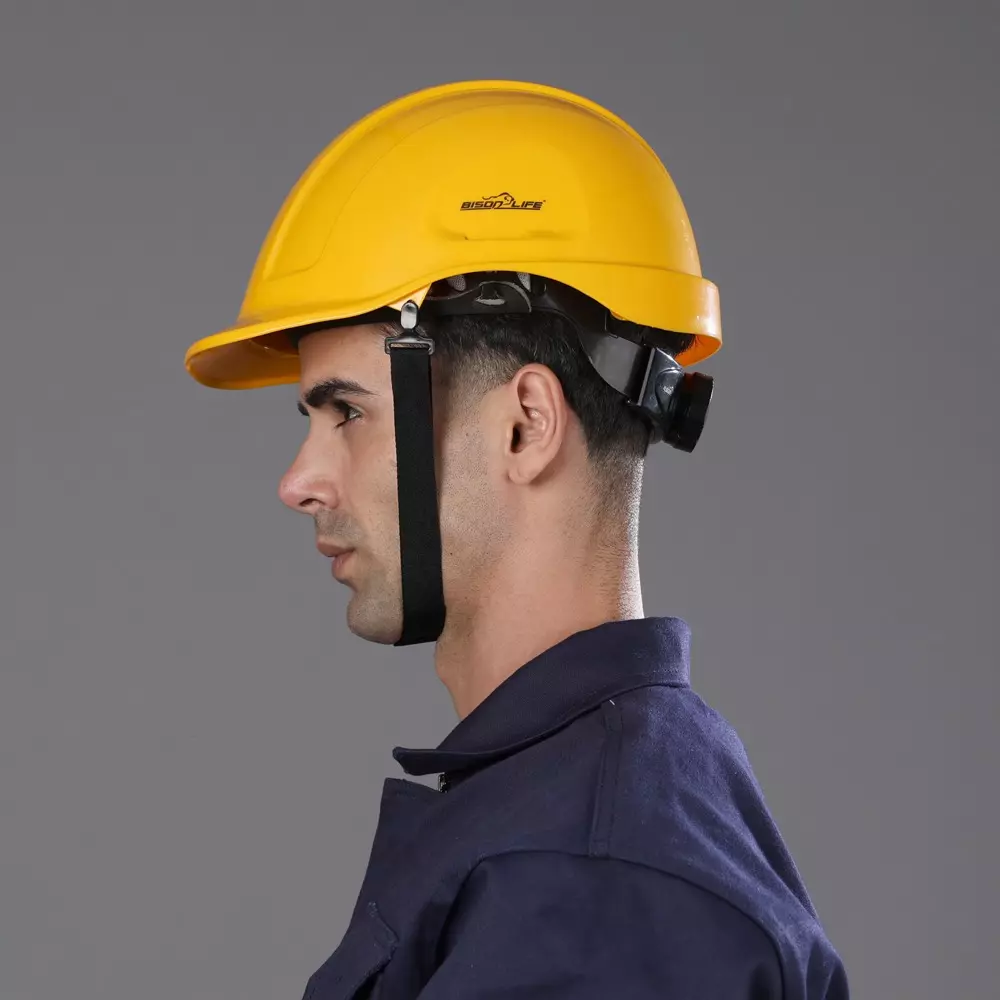 BISON LIFE TorShell Non-Vented Safety Helmet ABS Yellow, HL3221