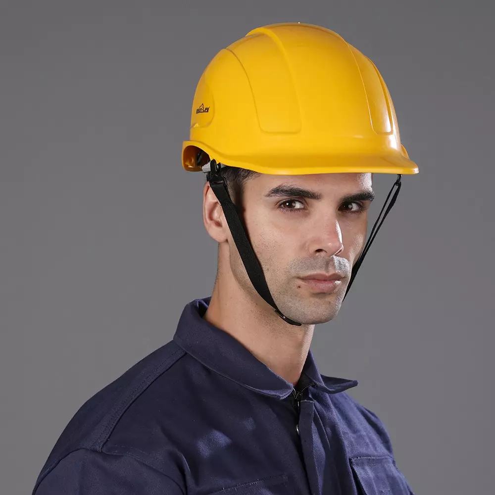 BISON LIFE TorShell Non-Vented Safety Helmet ABS Yellow, HL3221