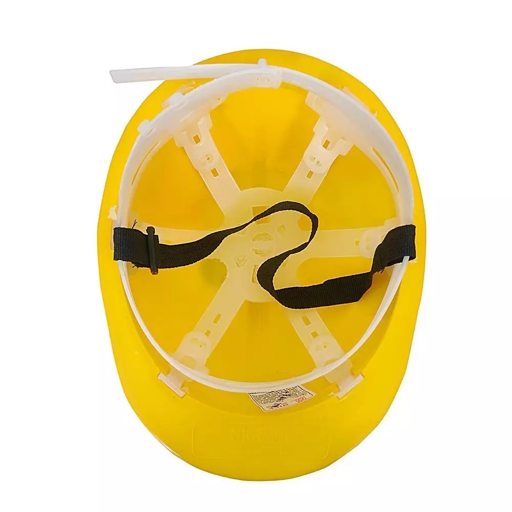 Safe Dot Beetal Safety Helmet without Ratchet Adjustable 4 Point Cradle HDPE 300 g Yellow for Industrial and Factory Use, (Pack of 35 Pcs)