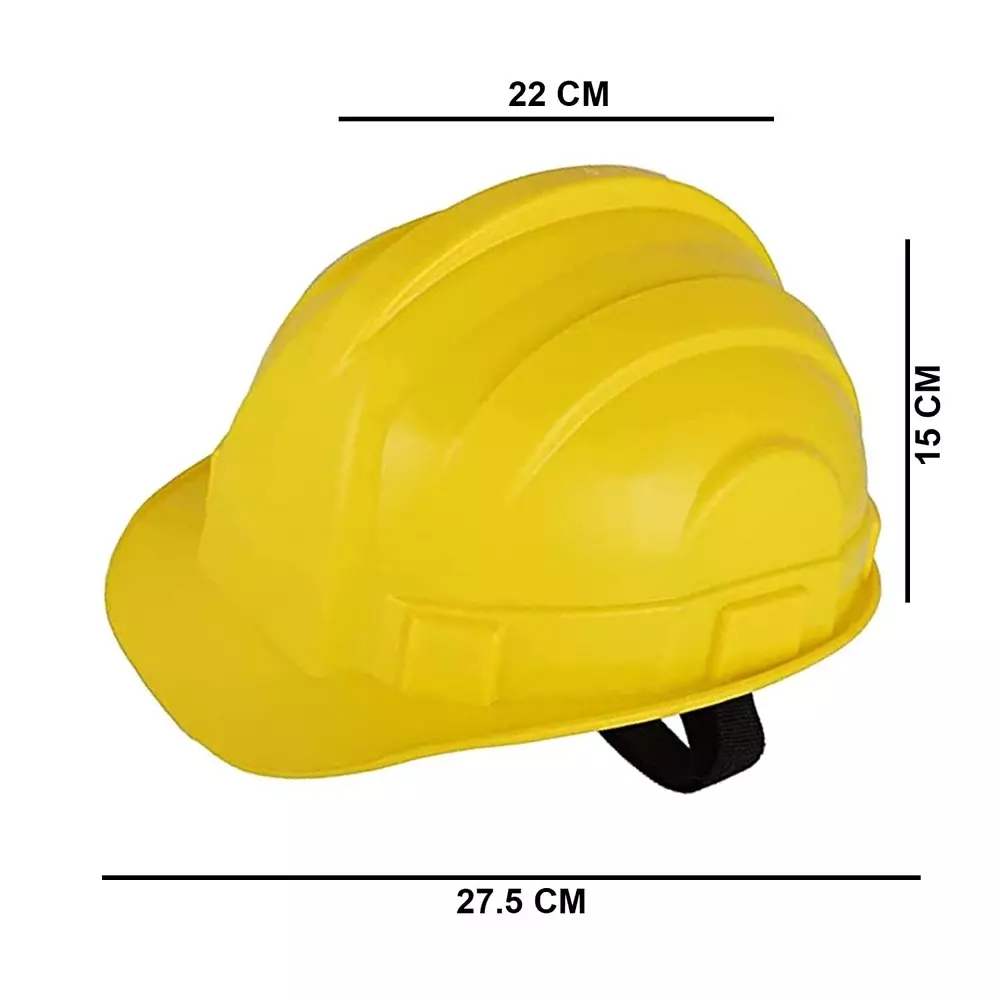 Safe Dot Beetal Safety Helmet without Ratchet Adjustable 4 Point Cradle HDPE 300 g Yellow for Industrial and Factory Use, (Pack of 35 Pcs)