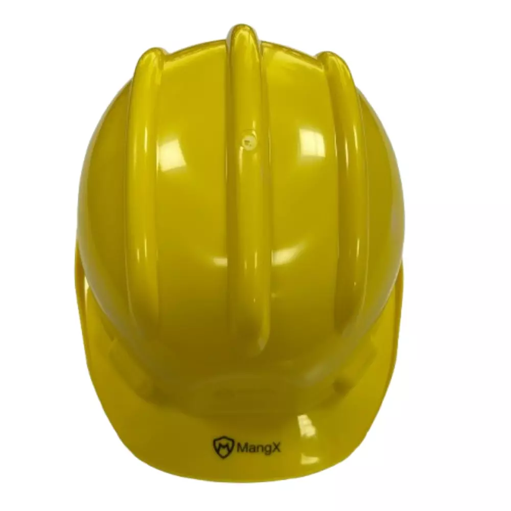 MangX Non-Vented Safety Helmet Head Protection Yellow For Industries, Construction Sites, MX-HNV-20-Y (Pack of 20)