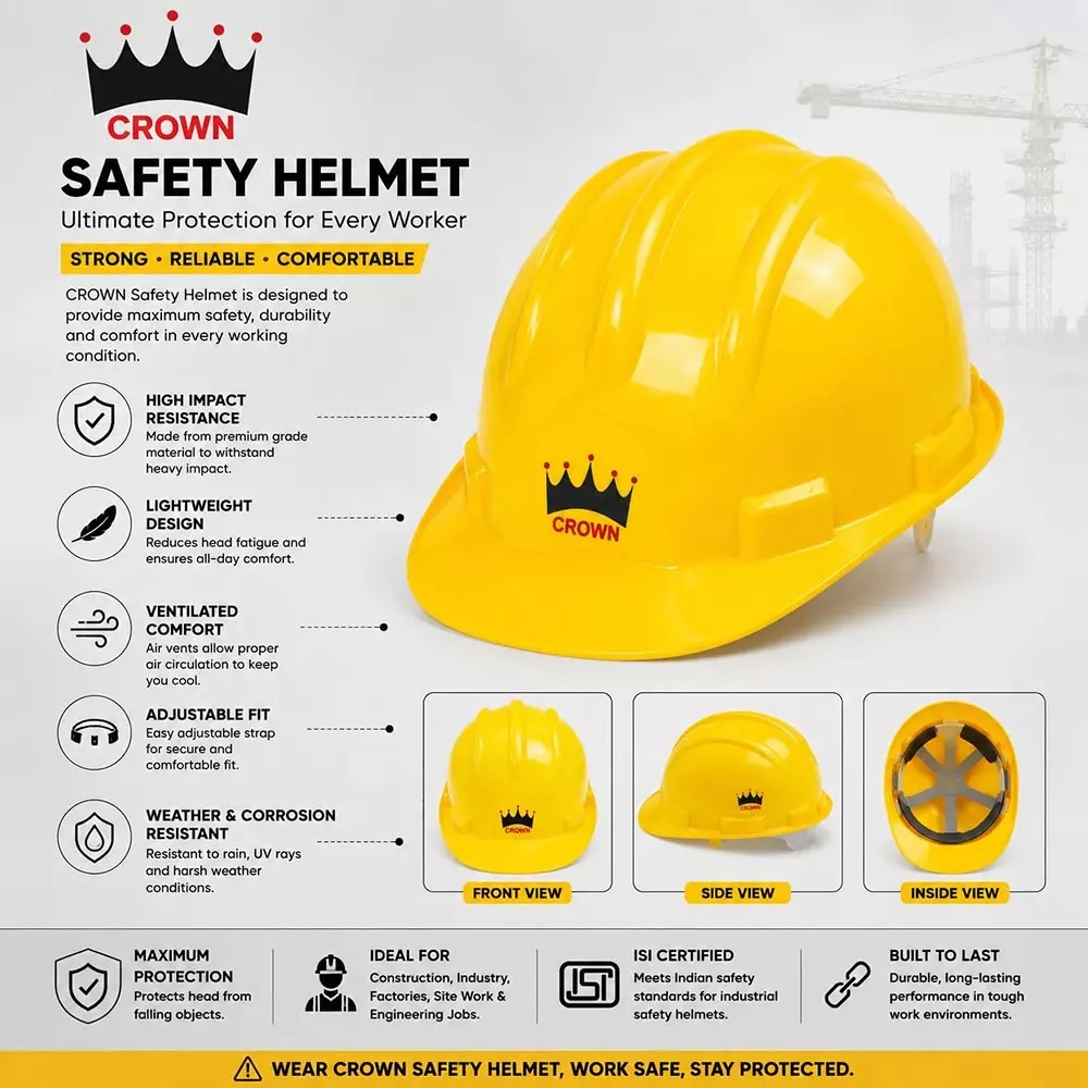 crown-construction-safety-helmet-lightweight-hdpe-hard-hat-with-chin-strap-yellow-color-gv-a7mw-c104