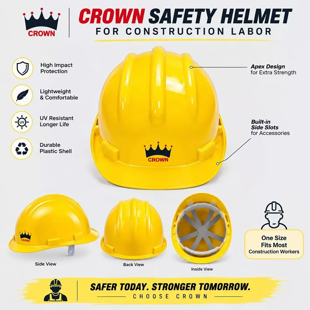 crown-construction-safety-helmet-lightweight-hdpe-hard-hat-with-chin-strap-yellow-color-gv-a7mw-c104