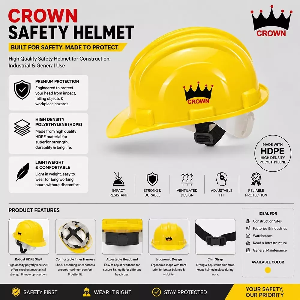 crown-construction-safety-helmet-lightweight-hdpe-hard-hat-with-chin-strap-yellow-color-gv-a7mw-c104