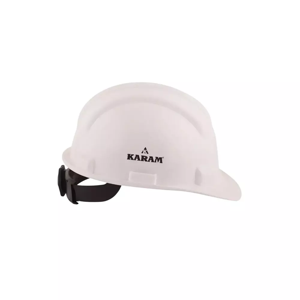 karam-ratchet-type-safety-helmet-with-protective-peak-280-x-220-x-180-mm-size-polypropylene-co-polymer-white-for-industrial-use-pn521