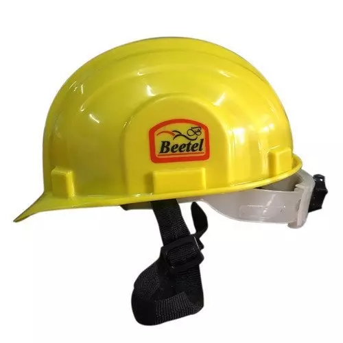 Safe Dot Beetal Safety Helmet with Ratchet Adjustable 4 Point Cradle HDPE 300 g Yellow for Industrial and Factory Use