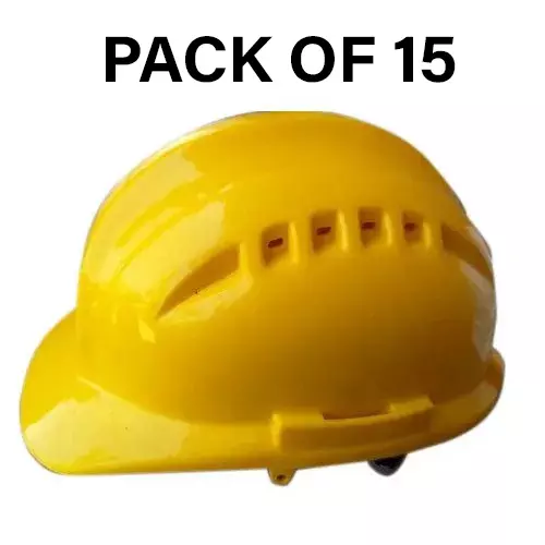 Safe Dot Air Boss Safety Helmet withotut Ratchet Adjustable 4 Point Cradle 3 Holes HDPE 345 g Assorted for Industrial and Factory Use, (Pack of 15 Pcs)