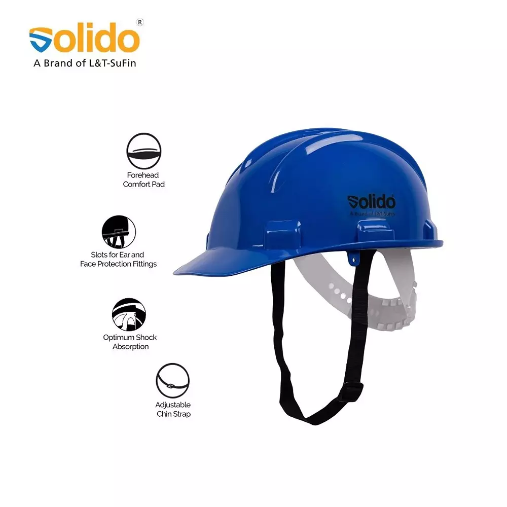 Solido Safety Helmet Polycarbonate Inner Material Modular Type Nape Suspension Blue, Pro HA02N