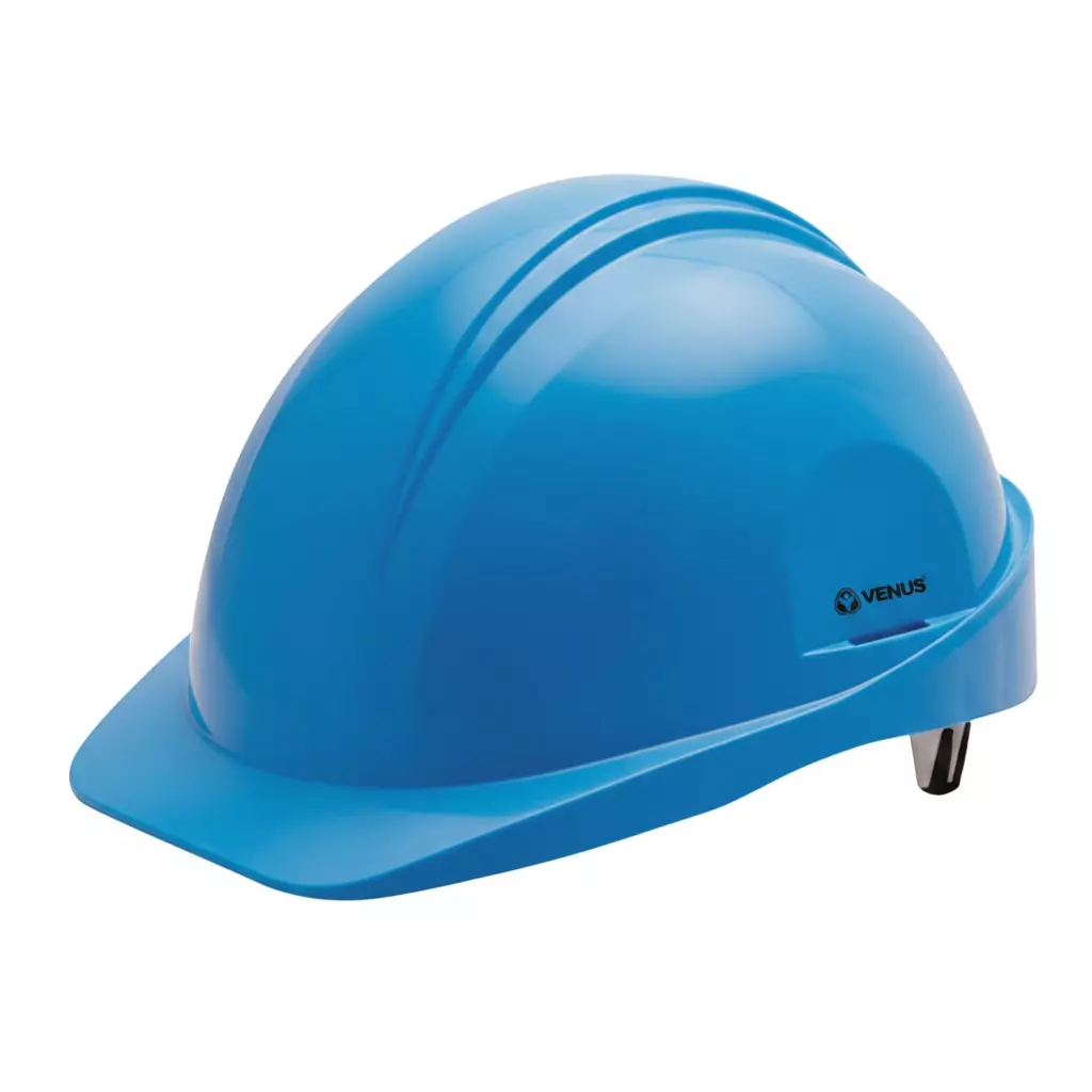 Venus H-4000 Safety Helmet Non-Ventilated Shell Pin-Lock ABS Material Blue, 18096ATR