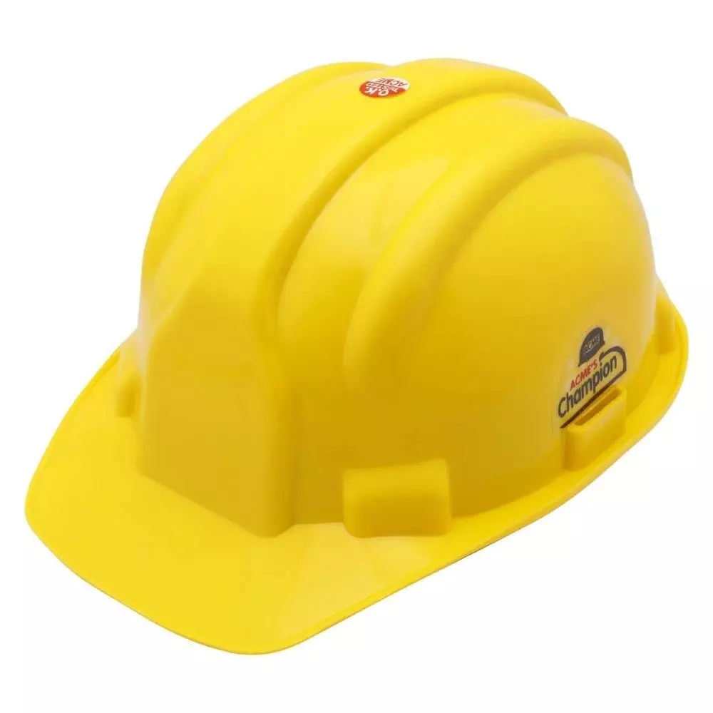 Acme Champion Ratchet Safety Helmet Yellow PVC for Industrial Use