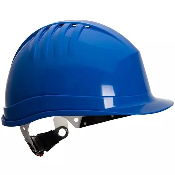 Portwest Wheel Ratchet Safety Helmet Royal Blue High Density Polyethylene, Polyethylene for Industrial Use, PS62RBR