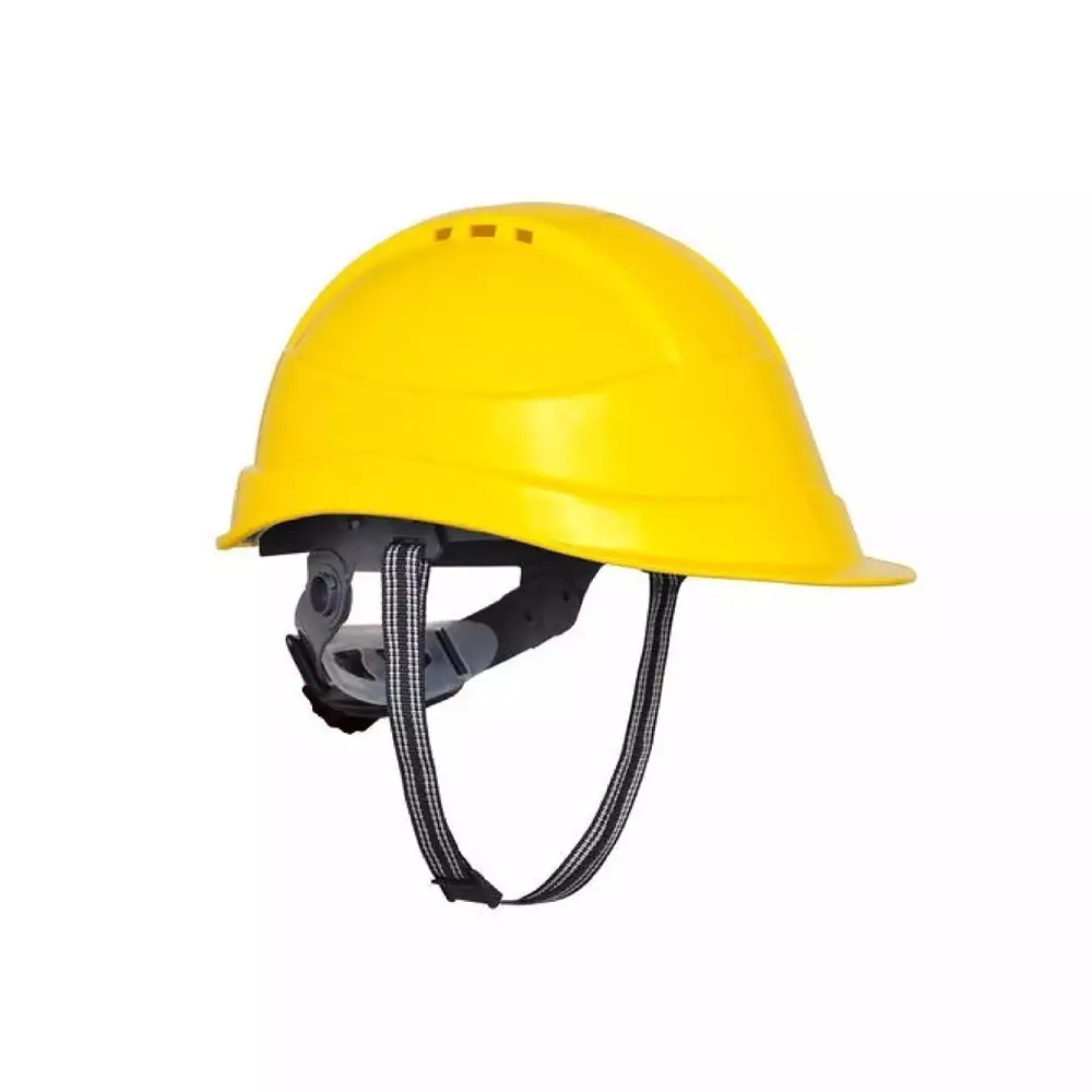 GENERIC Ventilated&nbsp;Ratchet PVC Safety Helmet Yellow Color (Pack of 10)