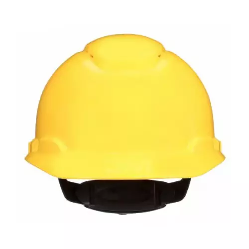 3M SecureFit Series Safety Helmet 4-Point Ratchet Type Vented HDPE Yellow Free Size, H-702SFV-UV