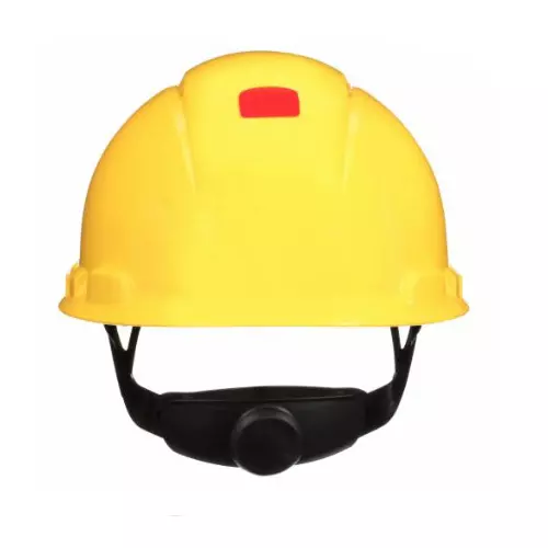 3M SecureFit Series Safety Helmet 4-Point Ratchet Type Vented HDPE Yellow Free Size, H-702SFV-UV