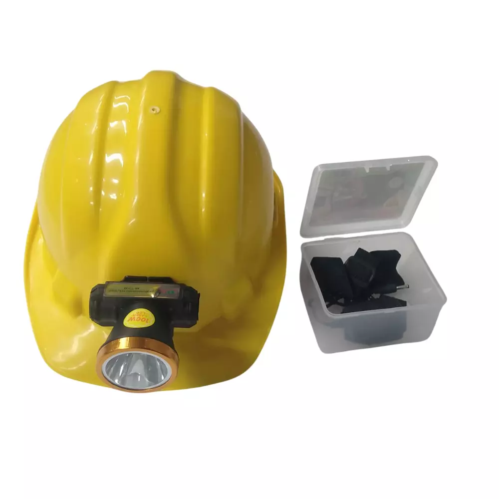 Generic Helmet With Head Lamp Isi Certified HDPE (Pack Of 6 Pcs)