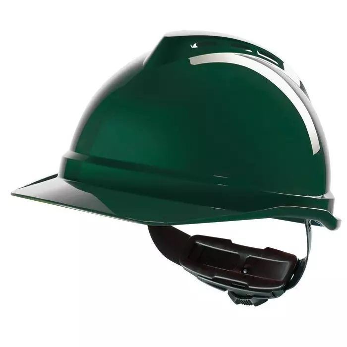 MSA Safety V-Gard 500 Green Safety Helmet Adjustable Ventilated, GV442-0000000-000