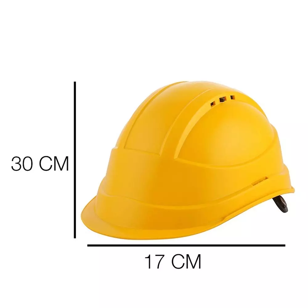 Safe Dot Armor Safety Helmet 6 Point Cradle ABS/HDPE 365 g Yellow for Industrial and Factory Use, (Pack of 60 Pcs)