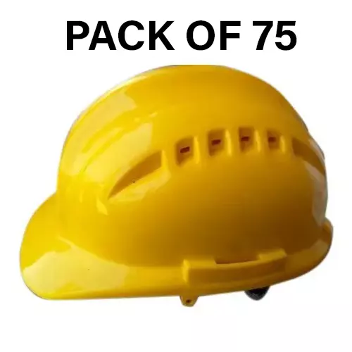 Safe Dot Air Boss Safety Helmet withotut Ratchet Adjustable 4 Point Cradle 3 Holes HDPE 345 g Assorted for Industrial and Factory Use, (Pack of 75 Pcs)