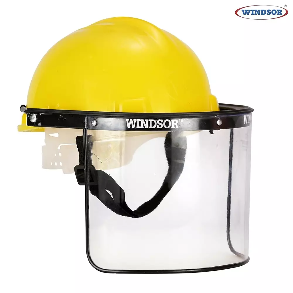 Windsor Helmet Ratchet With Spring Face Shield Head Free Size Ratchet Yellow, 702-Nape_