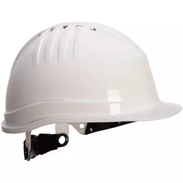 Portwest Wheel Ratchet Safety Helmet White High Density Polyethylene, Polyethylene for Industrial Use, PS62WHR