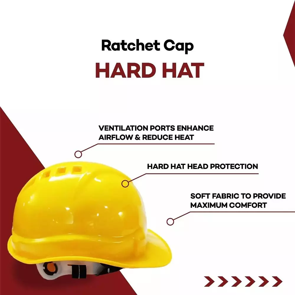 generic-ventilatedratchet-pvc-safety-helmet-yellow-color