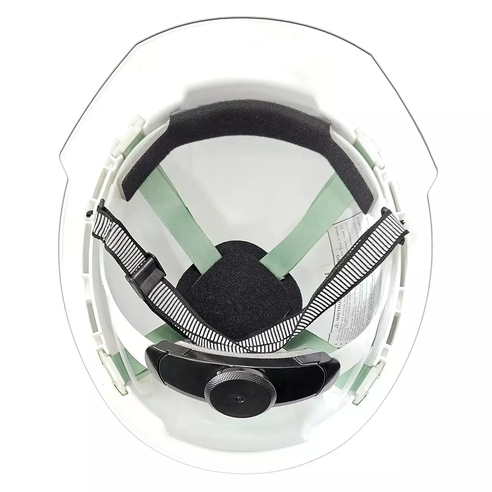 venus-h-5010-ratchet-type-hdpe-non-vent-white-safety-helmet-with-led-headlamp-free-size