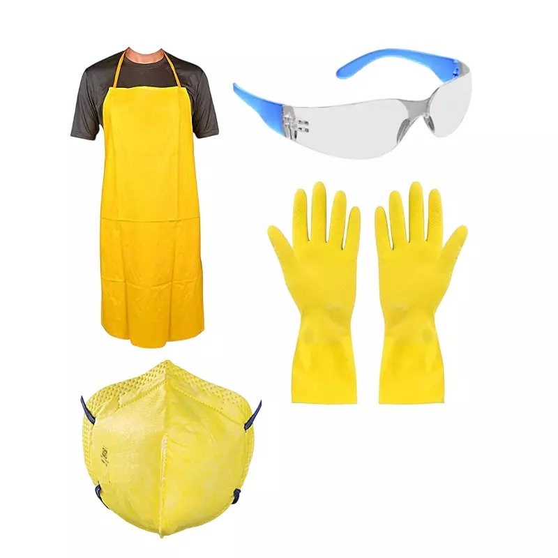 Safety India Farmer Safety Kit Protective Suit with Apron, Gloves, Mask & Safety Goggles