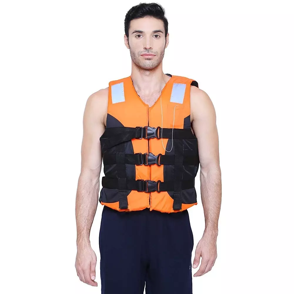 Jilani Adult Vest Life Safety Jackets Durable Polyester with Foam Orange Free Size