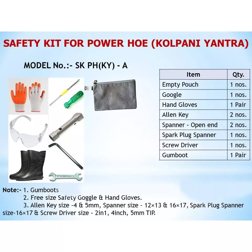 iMTSP Power Hoe (Kolpani Yantra) Safety Kit PVC Gumboot 28 cm (11 inch) Height UK10, SK PH (KY) - A
