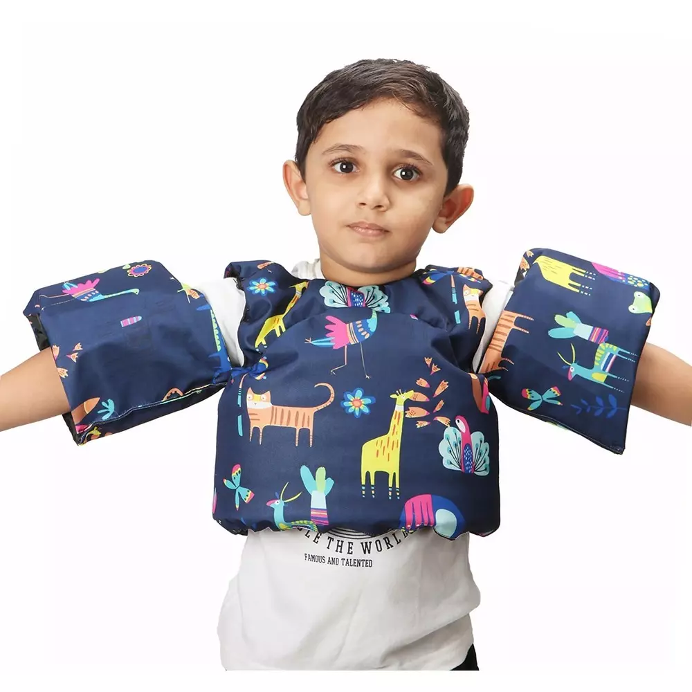 Jilani Kids Swimming Jacket Durable Polyester with Foam Multicolor M 4 to 8 Years Age Range