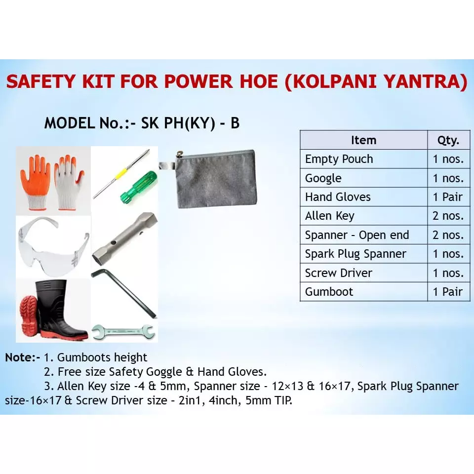 iMTSP Power Hoe (Kolpani Yantra) Safety Kit PVC Gumboot 28 cm (11 inch) Height UK8, SK PH (KY) - B