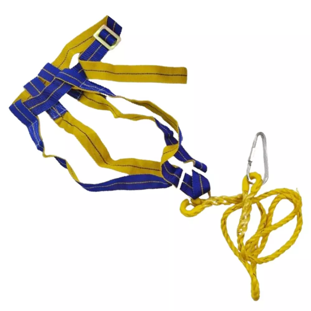 Japsin Instrumentation Harness Single Lanyard with Manual Hook Blue & Yellow for Industrial Use